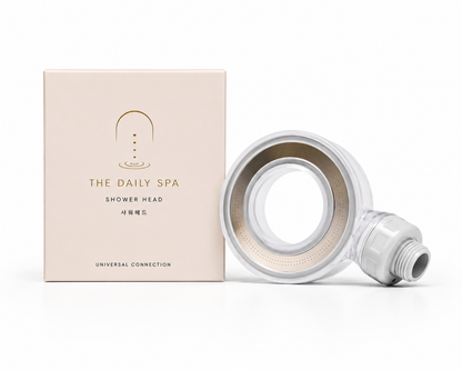 The Daily Spa Shower Head with box on white background