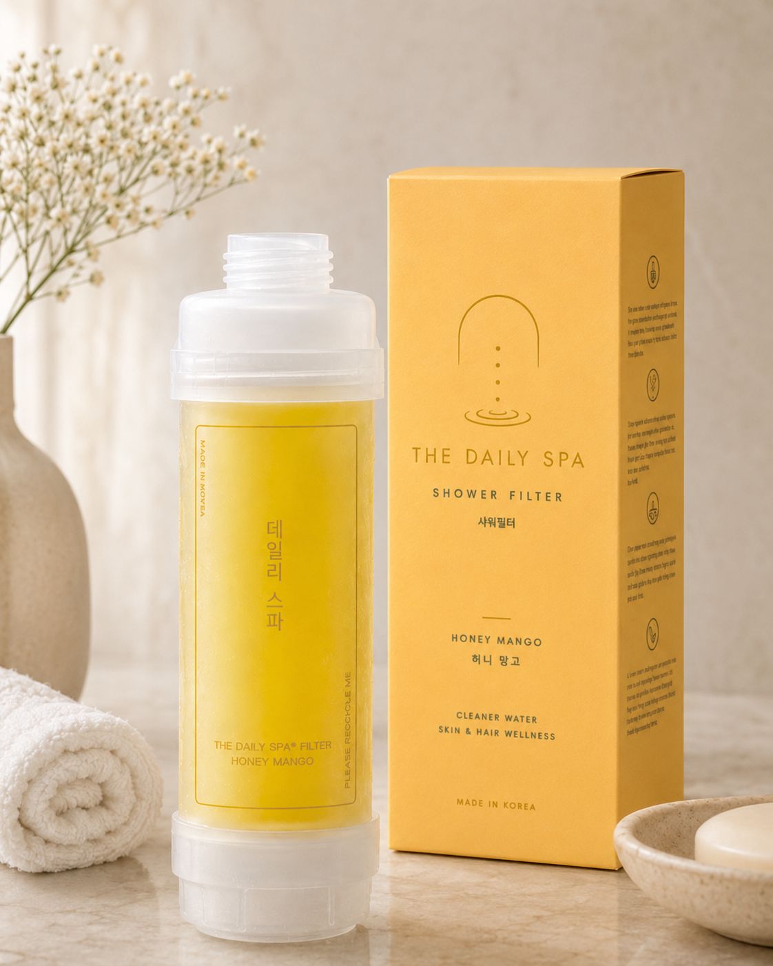 Honey Mango shower filter with packaging box